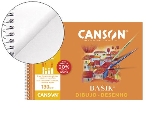 Bloco de desenho basik din a4 espiral 23 x 32.5 cm20 folhas microperfurado , Canson , 20461 , 3148950025173